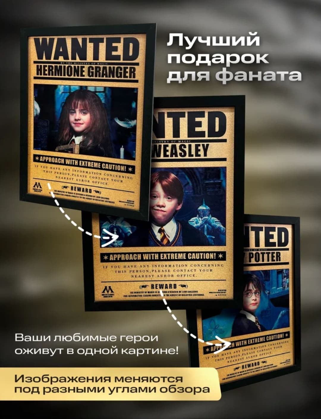 Harry Potter lenticular picture (Harry, Ron, Hermione)
